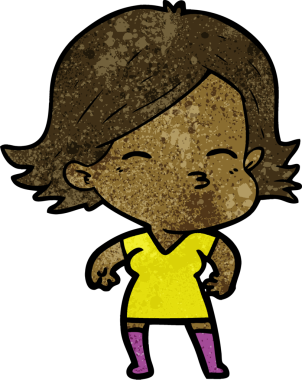 Bir insan tarafından çizilmiş karikatür kadın.