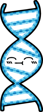 Bir insan tarafından çizilmiş bir DNA ipliğinin çizgi romanı.