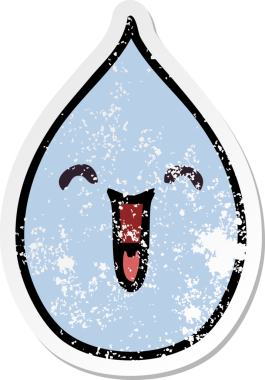 Bir insan tarafından çizilmiş garip bir el yazısı duygusal yağmur damlası.