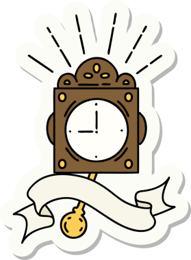 Bir insan tarafından çizilmiş dövme stili saat etiketi.