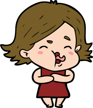 Bir insan tarafından çizilen karikatür kızı.