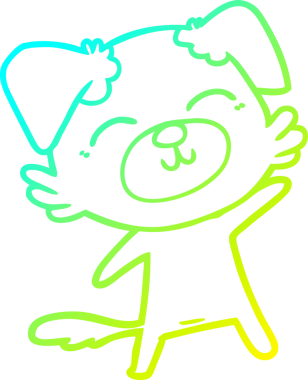 Bir insan tarafından çizilen çizgi film köpeğinin soğuk gradyan çizgisi.