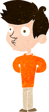 Bir insan tarafından çizilmiş çizgi film çocuğu.