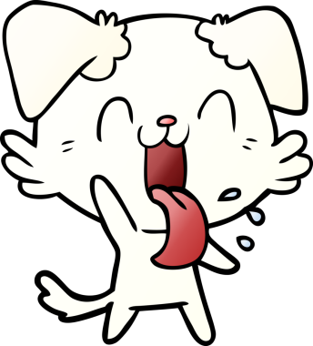 Bir insan tarafından çizilmiş nefes nefese kalmış bir köpek.