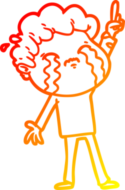 Bir insan tarafından çizilmiş ağlayan bir çizgi film karakteri çizimi.