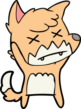 Bir insan tarafından çizilmiş şaşı tilki.