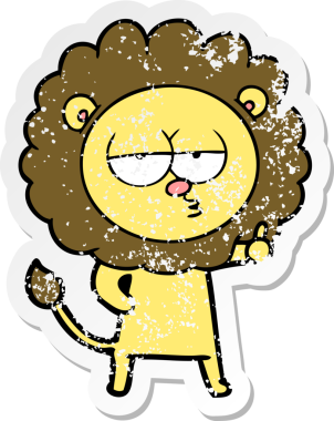 Bir insan tarafından çizilmiş sıkıntılı bir çizgi film çıkartması.