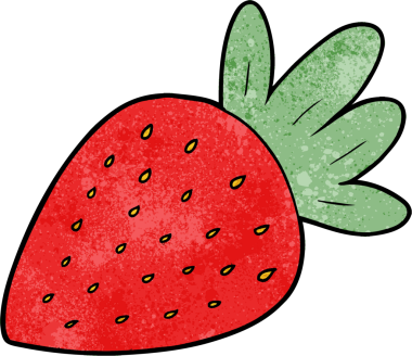 Bir insan tarafından çizilmiş çilek çizgi filmi.