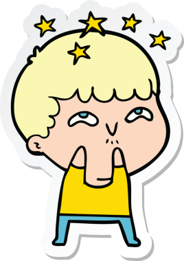 Bir insan tarafından çizilmiş bir karikatür çıkartması.