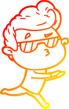 Bir insan tarafından çizilen karikatür karikatürünün sıcak çizgi çizimi.