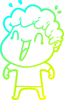 Bir insan tarafından çizilmiş mutlu bir adamın soğuk çizgi çizimi.