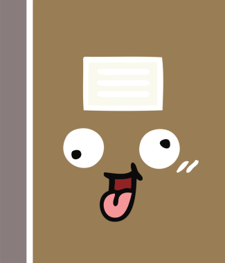 Bir insan tarafından çizilmiş düz renkli bir defter çizimi