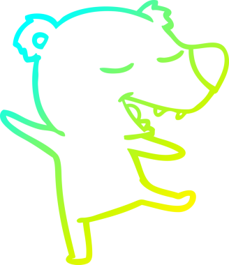 Bir insan tarafından çizilen çizgi film ayısının soğuk gradyan çizgisi.