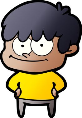 Bir insan tarafından çizilmiş mutlu çizgi film adamı.