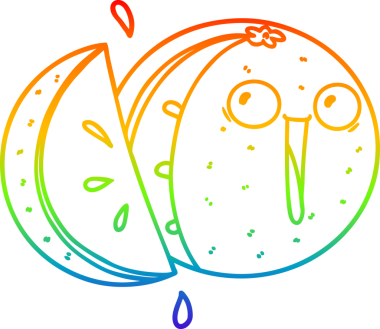 gökkuşağı gradyan çizimi bir insan tarafından çizilmiş çılgın bir karikatür turuncu