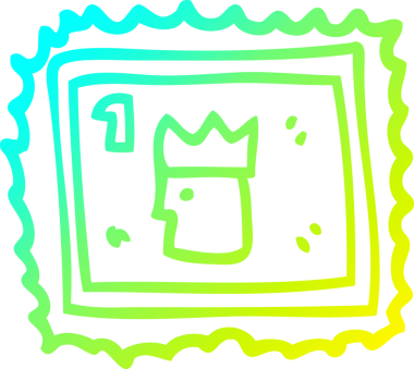 Bir insan tarafından çizilmiş kraliyet yüzlü bir karikatür çizimi.