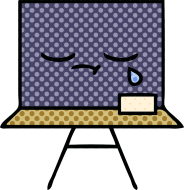 bir insan tarafından çizilmiş bir karatahtanın çizgi roman tarzı