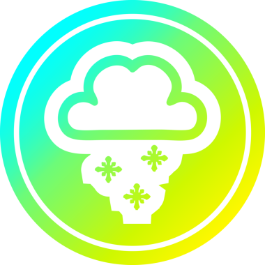 kar bulutu dairesel simgesi ve bir insan tarafından çizilen serin gradyan çizim