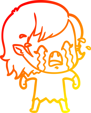 Bir insan tarafından çizilmiş ağlayan vampir kız çizgi filmi.