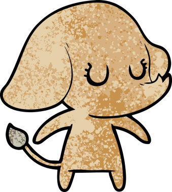 Bir insan tarafından çizilmiş şirin bir fil.