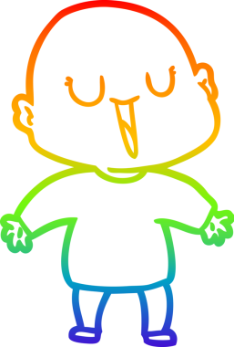 gökkuşağı gradyan çizimi mutlu bir çizgi kel adamın çizimi bir insan tarafından çizildi