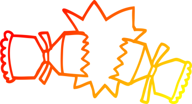 Bir insan tarafından çizilmiş bir karikatür çatlak krakerinin sıcak çizgi çizimi