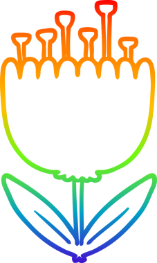 gökkuşağı gradyan çizimi bir insan tarafından çizilmiş bir karikatür çiçeği