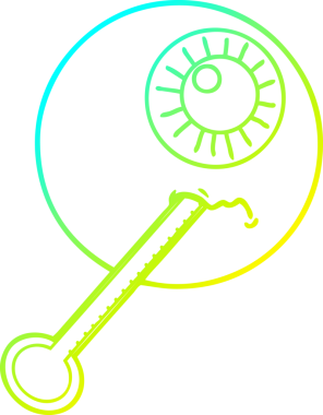 Bir insan tarafından çizilmiş bir çizgi filmin soğuk gradyan çizimi.