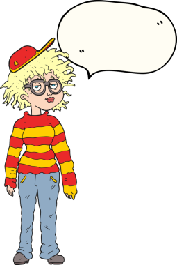 Bir insan tarafından çizilmiş serbest konuşma balonu çizilmiş inek kız.