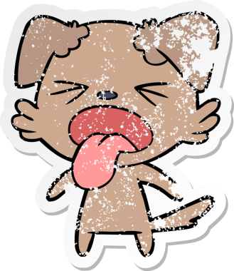 Bir insan tarafından çizilmiş iğrenç bir karikatür çıkartması.