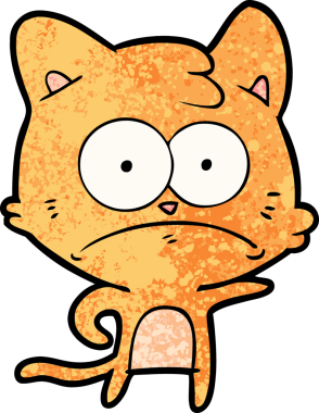 bir insan tarafından çizilmiş sinirli bir kedi.