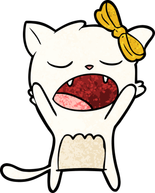 Bir insan tarafından miyavlanan kedi çizgi filmi.