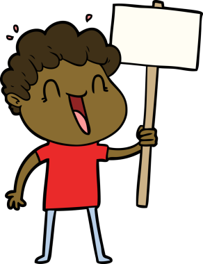 Bir insan tarafından çizilmiş mutlu bir adam.