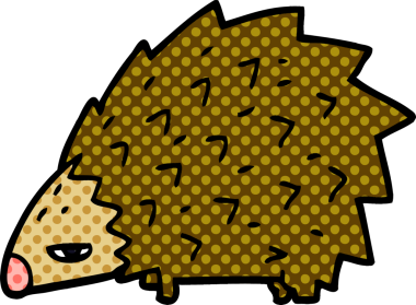 Bir insan tarafından çizilmiş kızgın kirpi karalaması.