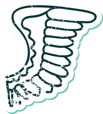 Bir insanın çizdiği kanadın sembolik dövmeli görüntüsü