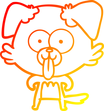 Bir insan tarafından çizilmiş dilli çizgi film köpeği çizimi.