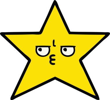 Bir insan tarafından çizilmiş altın yıldız karikatürü.