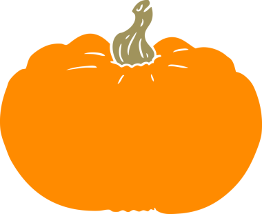 Bir insan tarafından çizilmiş düz renkli balkabağı.