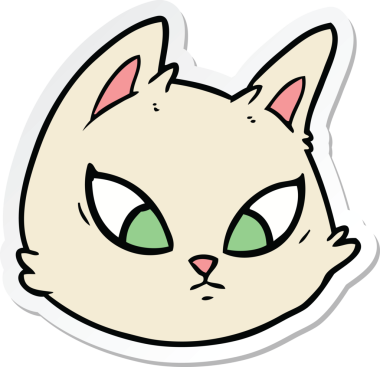 Bir insan tarafından çizilmiş kedi suratının çıkartması.