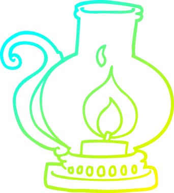 Bir insan tarafından çizilmiş çizgi film fenerinin soğuk gradyan çizgisi.