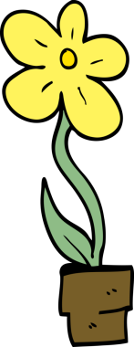 Bir insan tarafından çizilmiş karalama saksısı.