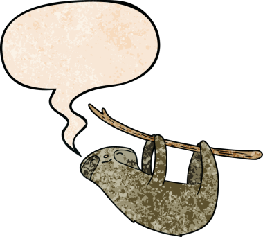 konuşma baloncuğu olan çizgi film tembelliği bir insan tarafından çizilmiş retro doku tarzında