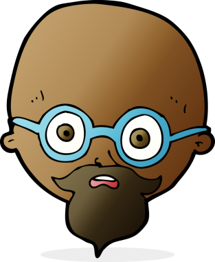 Bir insan tarafından çizilmiş sakallı bir karikatür.