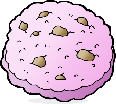 Bir insan tarafından çizilmiş pembe kurabiye karikatürü