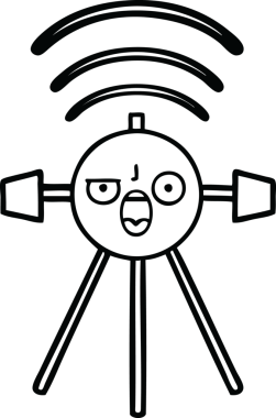 Bir insan tarafından çizilmiş bir uydu karikatürü.