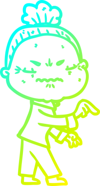 Bir çizgi film çizimi, bir insan tarafından çizilmiş yaşlı bir kadını rahatsız ediyordu.