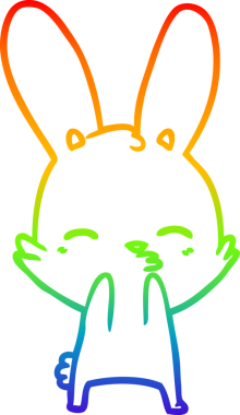 gökkuşağı gradyan çizimi bir insan tarafından çizilmiş meraklı tavşan çizgi filmi