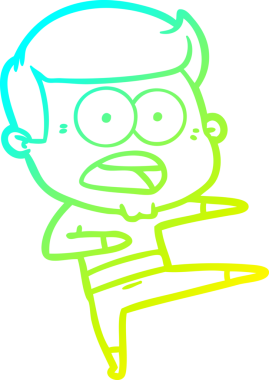 Bir insan tarafından çizilen bir karikatürün soğuk gradyan çizimi.