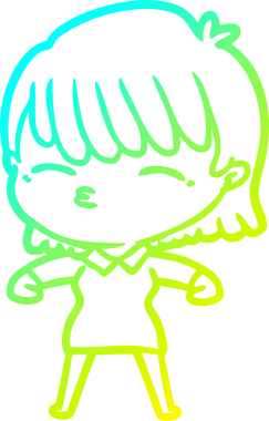 Bir insan tarafından çizilmiş bir karikatür kadın çizimi.