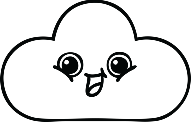 Bir insan tarafından çizilmiş bir kar bulutunun çizgi çizimi